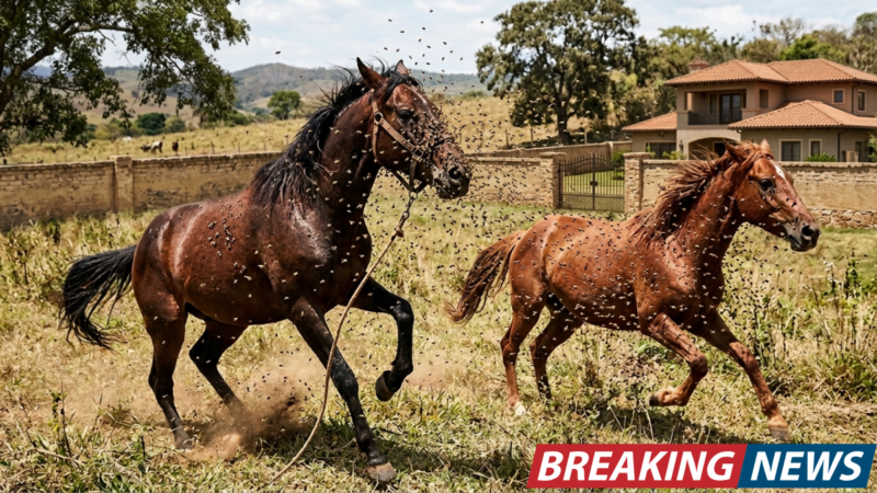 Ataque de abelhas mata dois cavalos em Ibertioga e mobiliza Corpo de Bombeiros